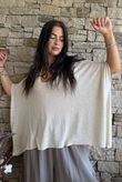 Linen Blend Slub Drape Knit Stone